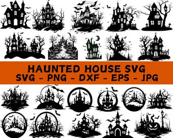 Haunted House SVG Bundle: Halloween Clip Art (Digital Download)