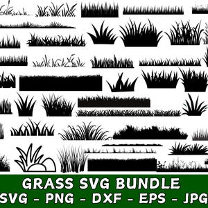 Grass Silhouette SVG Bundle: Landscape Cut Files (Digital Download)