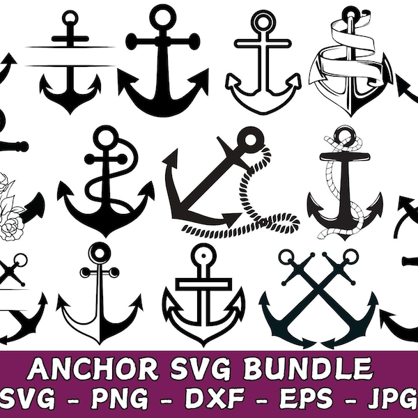 Anchor SVG Bundle: Nautical Clipart, Boat & Rope Designs (Digital Download)