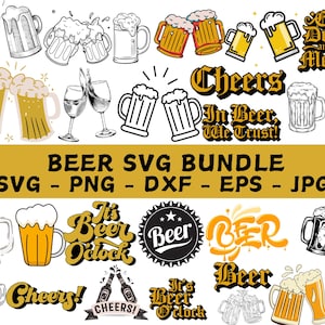 Beer SVG Clipart Bundle: Craft Beer, Mugs, Bottles (Digital Download)