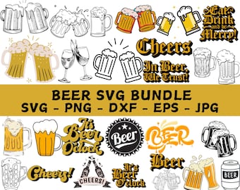 Beer SVG Clipart Bundle: Craft Beer, Mugs, Bottles (Digital Download)