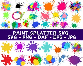 Paint Splatter SVG Bundle: Clipart Vector Cut Files (Digital Download)