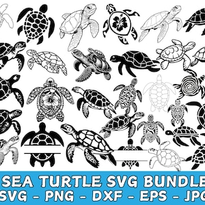 Sea Turtle SVG Bundle: 200 Designs Clipart for Cricut (Digital Download