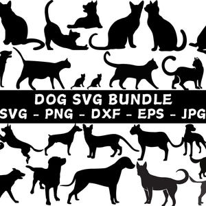 Dog SVG Bundle, Dog PNG Bundle, Dog Clipart, Dog SVG Cut Files for Cricut, Cute Dog Svg, Paw Prints svg, Pet Svg, Dog House svg, Dog Bone