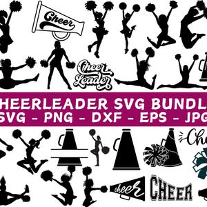 Cheer Silhouette | Cheer Cut File | Cheerleader SVG | Cheerleading SVG | Cheer Megaphone SVG | Cheerleader Silhouette | Cheer Pom Svg | Png