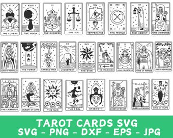 Celestial Tarot Cards SVG: Major Arcana Witch Designs (Digital Download)