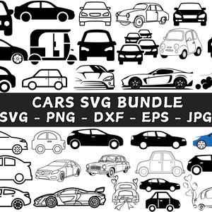 Car Svg Bundle, Retro Car Silhouette Svg, Sports Car Svg, Classic Car Vector, Clipart - Stickers Files, Laser Cut Files, Svg For Cricut