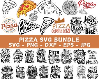 Pizza SVG Bundle: Sayings, Clipart, Party Designs (Digital Download)