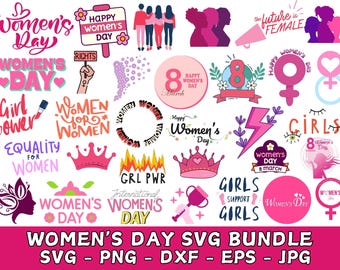 国際女性デー SVG デザインバンドル（デジタルダウンロード）