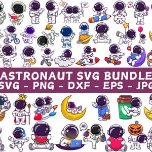 Astronaut Svg Png Bundle, Astronaut with rocket svg, kid astronaut svg, Universe Svg, Spaceman svg, Space SVG