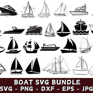 Boat SVG Bundle, Sail Boat Svg, Ship Svg, Speedboat Svg, Cruise Ship Svg, Boat PNG Bundle, Boat Clipart, Boat SVG Cut Files for Cricut