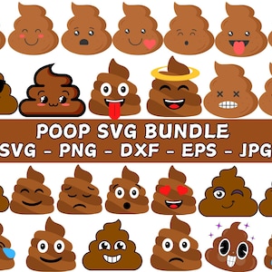 Poop Emoji Svg, Poop Emoji Svg Bundle, Poop Clipart, Layered Poop Emoji Svg, Cute Poop Emoji Svg, Poop Emoji Cut File, Kawaii Poop Emoji Svg