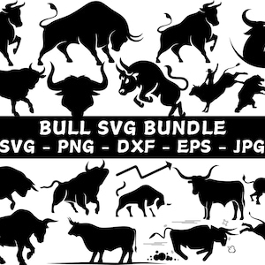 Bull SVG Bundle, Bull Clipart Bundle, Bull Cut Files, Bull Cricut, Bull Silhouette, Bull Head Svg, Farm Animal Svg, Angry Bull svg