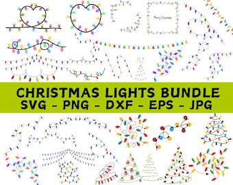 Christmas Lights SVG, Christmas light string SVG, Christmas lights, Christmas cut file, Christmas Svg, Cricut, Silhouette, Vector