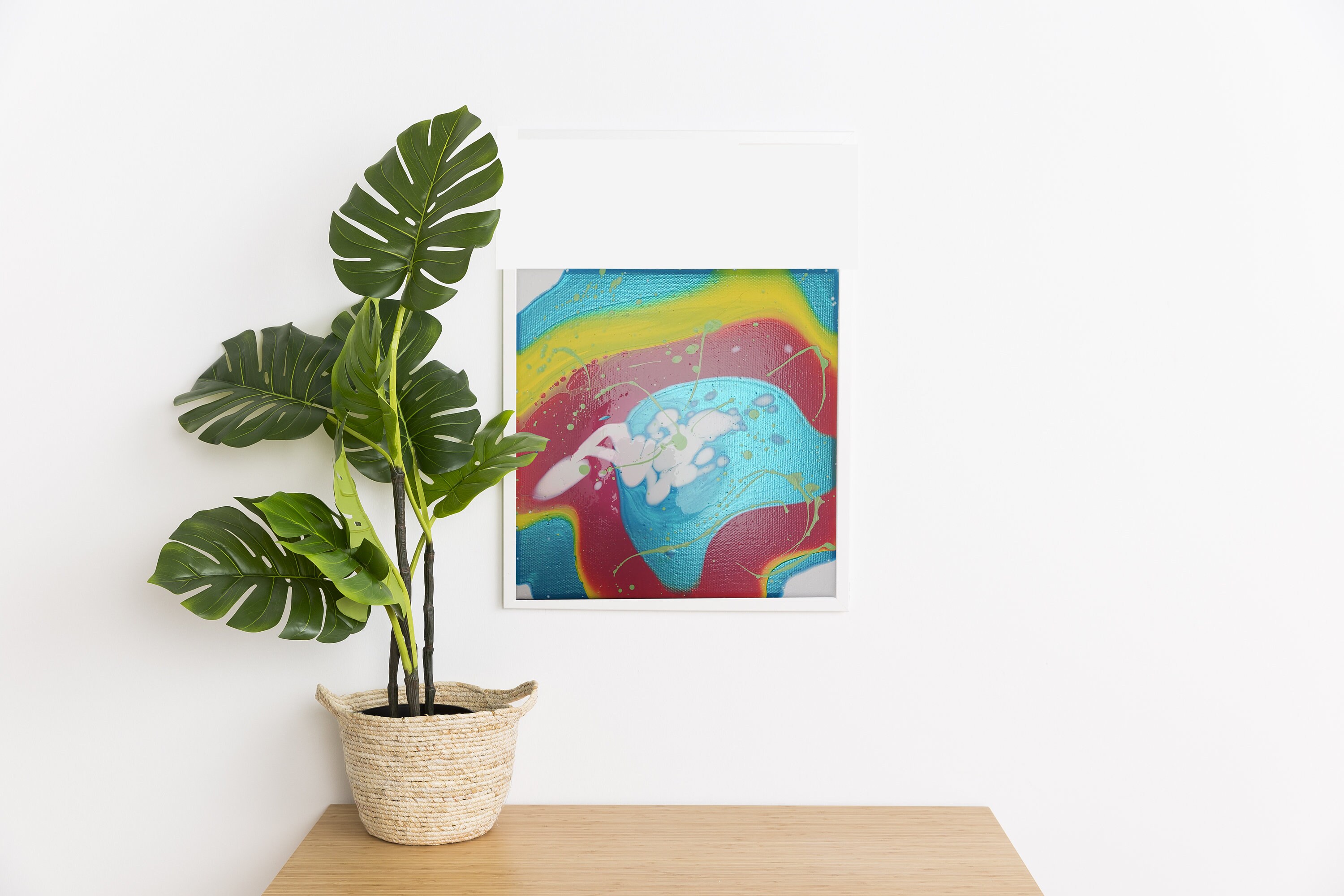 Toile Ozone Acrylique Pouring Pour Décoration Murale