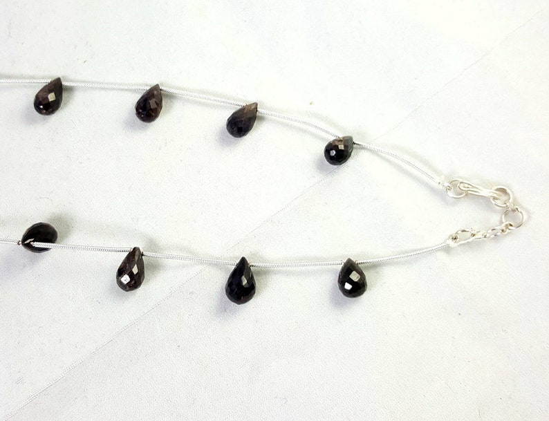 BLACK SAPPHIRE GEMSTONE Necklace Jewelry Faceted Drop Shape Perfect Women Necklace Jewelry 20 Inches Length Sapphire Jewelry 204.20 Carat