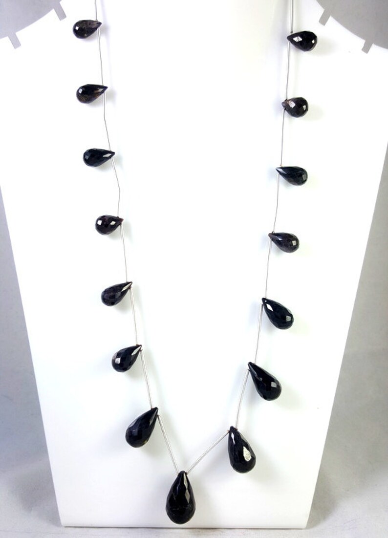 BLACK SAPPHIRE GEMSTONE Necklace Jewelry Faceted Drop Shape Perfect Women Necklace Jewelry 20 Inches Length Sapphire Jewelry 204.20 Carat