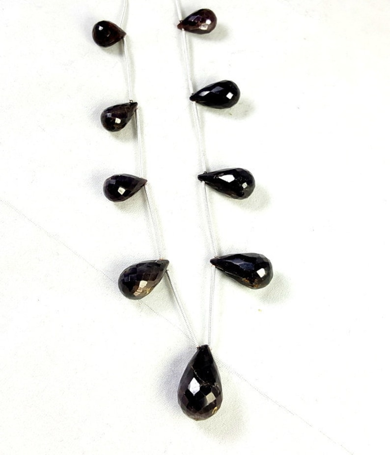 BLACK SAPPHIRE GEMSTONE Necklace Jewelry Faceted Drop Shape Perfect Women Necklace Jewelry 20 Inches Length Sapphire Jewelry 204.20 Carat