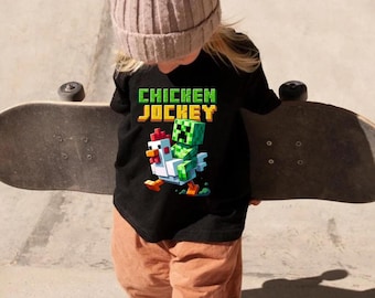 Kids Gildan Chicken T-shirt | Funny Gaming T-shirt for Kids | Chicken Funny Jockey Shirt | Kids Birthday Gifts