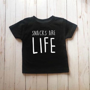 Os petiscos são vida camisa infantil | Camisas fofas para crianças | camisa engraçada da criança | Presentes para crianças | camisa engraçada dos miúdos |