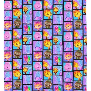 Disney Element Inspired Velveteen Plush Blanket | One Sides Print Soft Elemental Blanket | Cute Christmas Presents | Elemental Blanket
