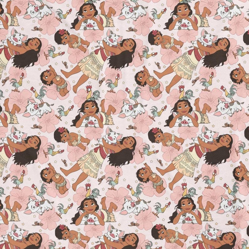 Deken Moana en Pua | Leuke Hei Hei-deken | 50 x 60 deken prinsessenkamerdecoratie | 60 x 80 verjaardagscadeaus afbeelding 1