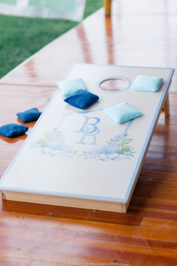 Custom Wedding Monogram Cornhole Boards Set | Handcrafted | Fast Free Shipping | Bags Included | Personalized Boards | Customized Cornhole