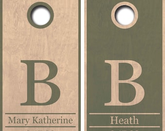 Rustic Wedding Cornhole Boards Set | Fast Free Shipping | Bags Included | custom logo boards | customized cornhole | wedding cornhole boards