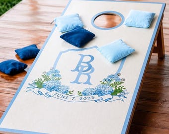 Custom Wedding Monogram Cornhole Boards Set | personalized wedding gift | groomsman gift | monogram cornhole | Fast Free Shipping with Bags