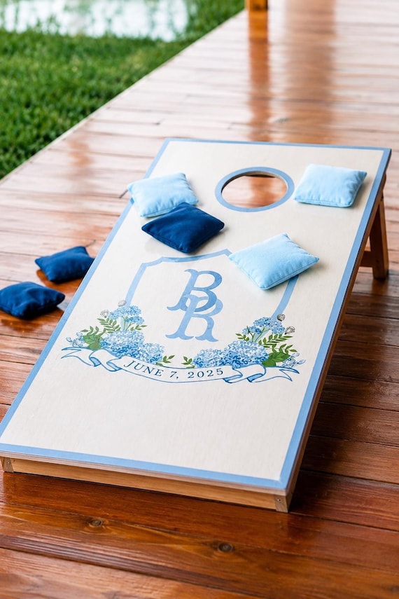 Custom Wedding Monogram Cornhole Boards Set | personalized wedding gift | groomsman gift | monogram cornhole | Fast Free Shipping with Bags