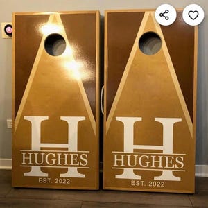 Handmade wedding monogram cornhole boards – custom design ( bridal shower gift )