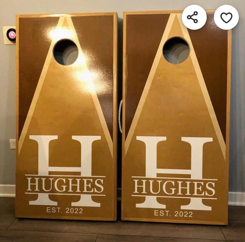 Handmade wedding monogram cornhole boards – custom design ( bridal shower gift )