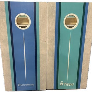 Corporate Custom Cornhole Boards Set | Handcrafted | Fast Free Shipping | Bags Included | outdoor family game | logo cornhole boards