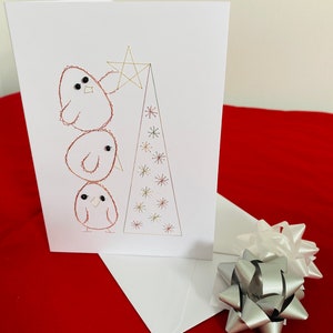 Carte de Noël faite à la main, Oiseaux, Carte de Noël faite à la main. carte de Noël