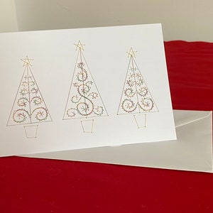 Handgemachte Weihnachtskarte. Weihnachtsbaum