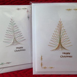 Carte de Noël faite à la main, arbre de Noël.