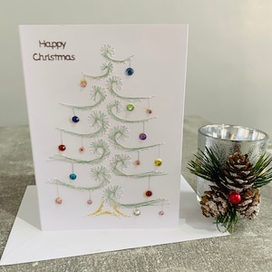 Carte de Noël Sapin de Noël, carte de Noël faite à la main. carte de Noël
