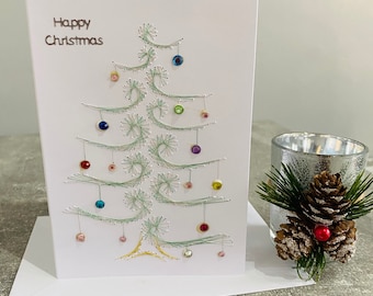 Christmas card Christmas tree , handmade Christmas card.  Christmas card