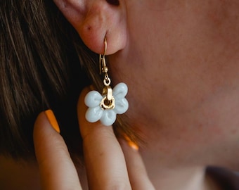 Mini Daisy Jewelry – Necklace Stud | Hoop Fish Hook Earrings Set