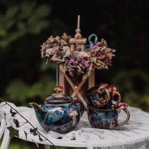 Ceramic Mushroom Teapot • Mushroom Stoneware • Cottagecore Teapot • Handmade Pottery • Woodland Kitchen Decor • Tea Lover Gift • Best Gift