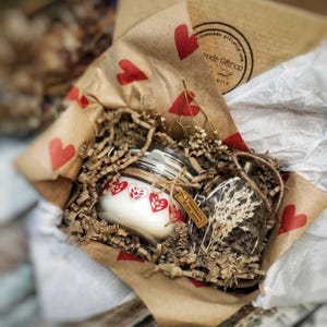 Geschenkset mit Sojawachskerzen & Keramikhalter • Handgemachte Duftkerzenbox • Muttertagsgeschenk • Nachhaltig  vegan