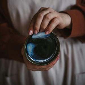 Handmade Ceramic Mini Plate: Rustic Stoneware Trinket Dish, Made in Germany