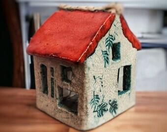 Birthday gift I Ceramic house I Tealight house I Home decor I Ceramic candle holder