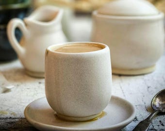 Espresso Cup with No Handle, Tea Coffee Handleless Cup Mug 100ml, Stoneware Pottery,Mother's Day Gift for Mom
