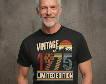 Vintage 1975 Birthday T-shirt: 51st Birthday Retro Gift, Funny Fifty One Gift Idea, 51st Birthday Gift, Vintage 1975 Birthday Shirt