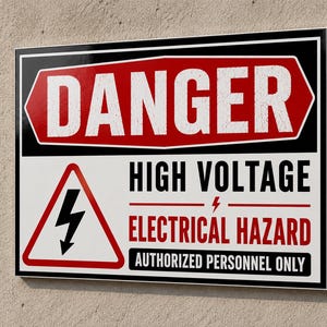 Danger High Voltage Electrical Hazard PVC Sign
