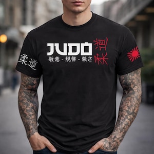 T-shirt de judo - T-shirt d'entraînement d'arts martiaux, chemise de sport pour sports de combat