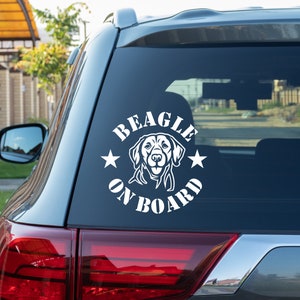 Beagle on Board Vinyl Aufkleber Hund Aufkleber für Autofenster Stoßstange