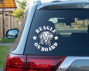 Beagle on Board Vinyl Decal Dog Sticker for Car Window Bumper