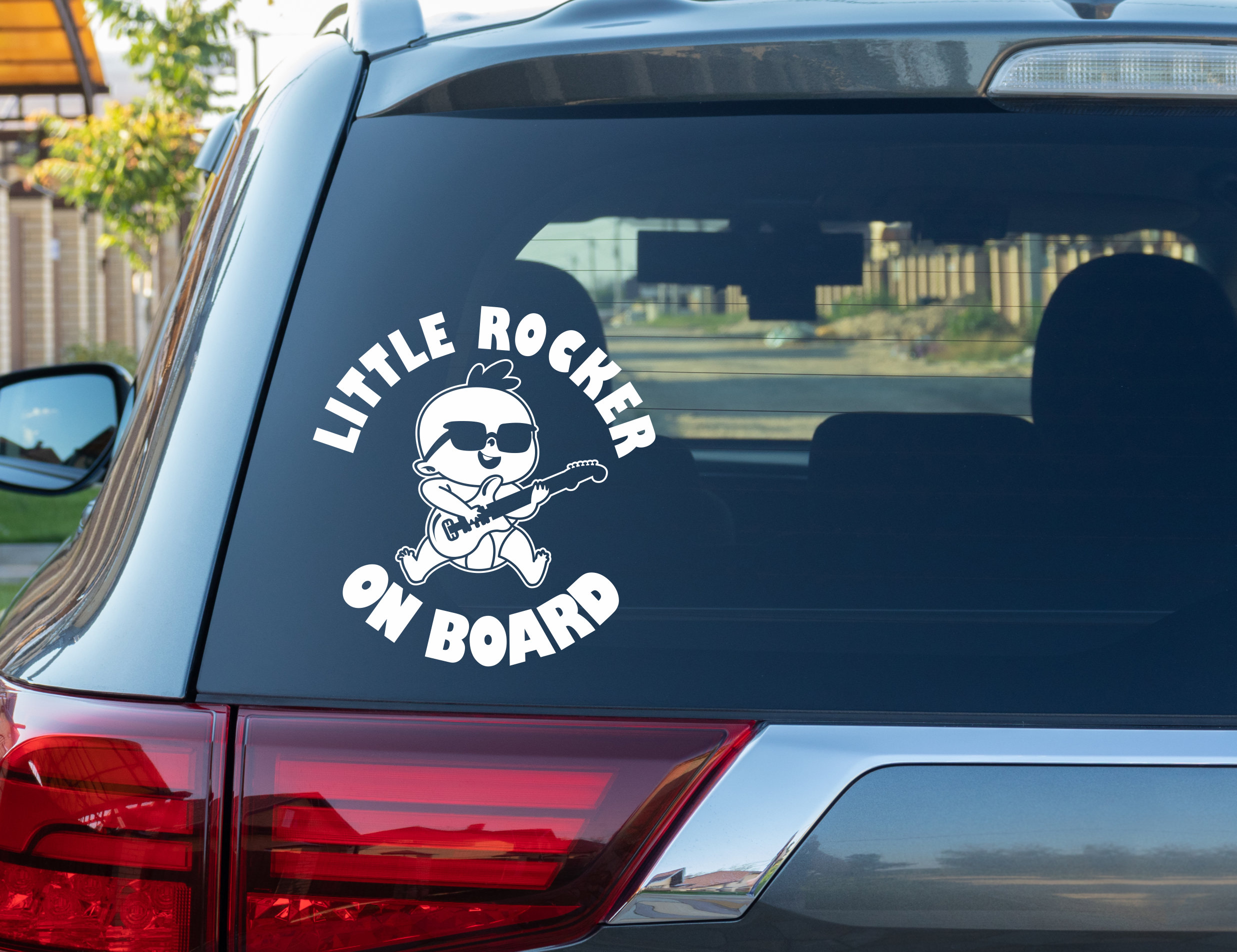 Little Rocker on Board Car Window Sticker Vinyl Decal Rock Music Baby ...